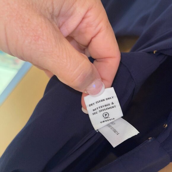 Diane Von Furstenberg Womens Jumpsuit Size 10 Blue Lucy Crepe Pockets Boat Neck - Picture 9 of 16